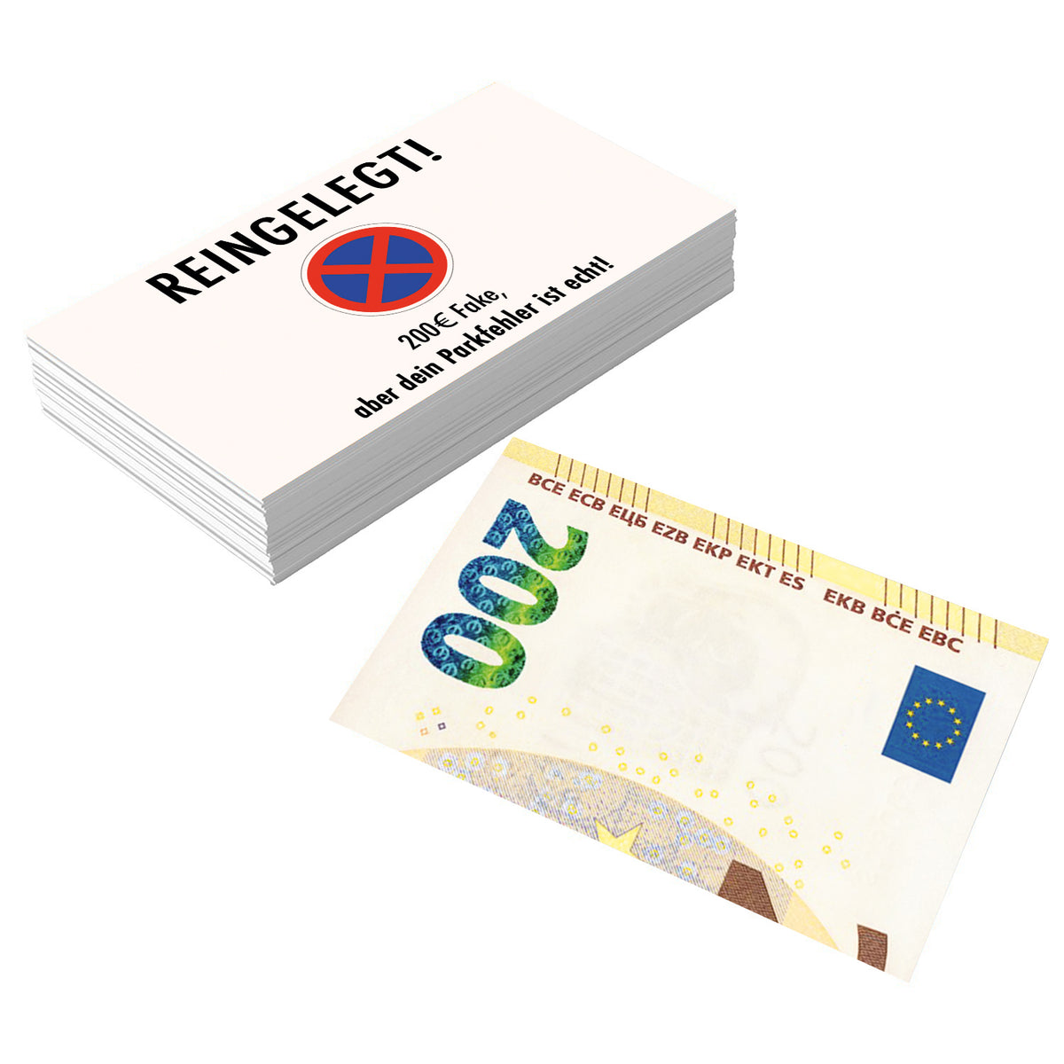 Euro-Parkkarten – Spaßkarten mit 50-, 100- und 200-Euro-Motiv