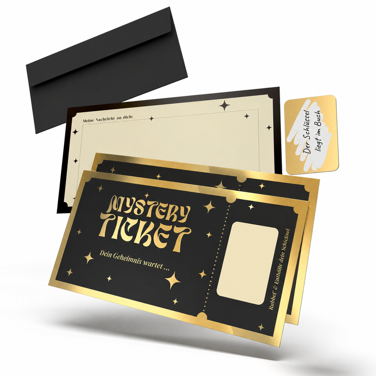Mystery Ticket – Rubbel-Gutscheinkarte mit Umschlag