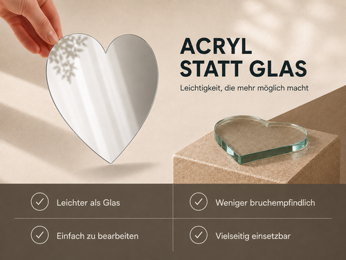 Acrylspiegel in Herzform