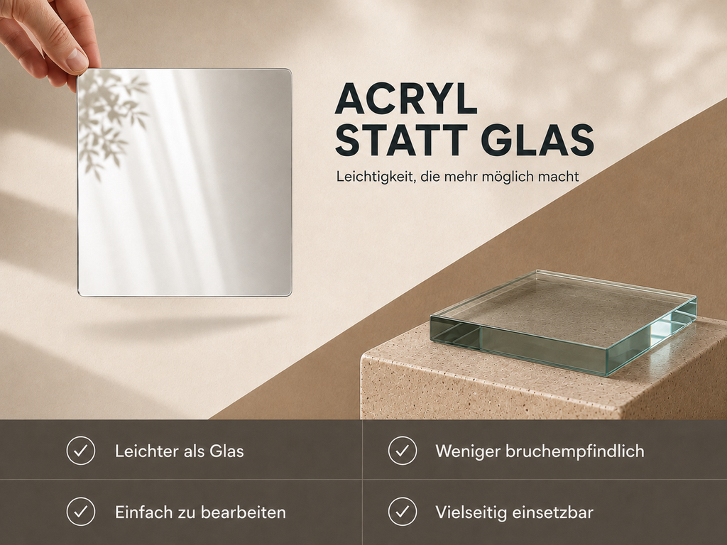 Quadratische Acrylspiegel