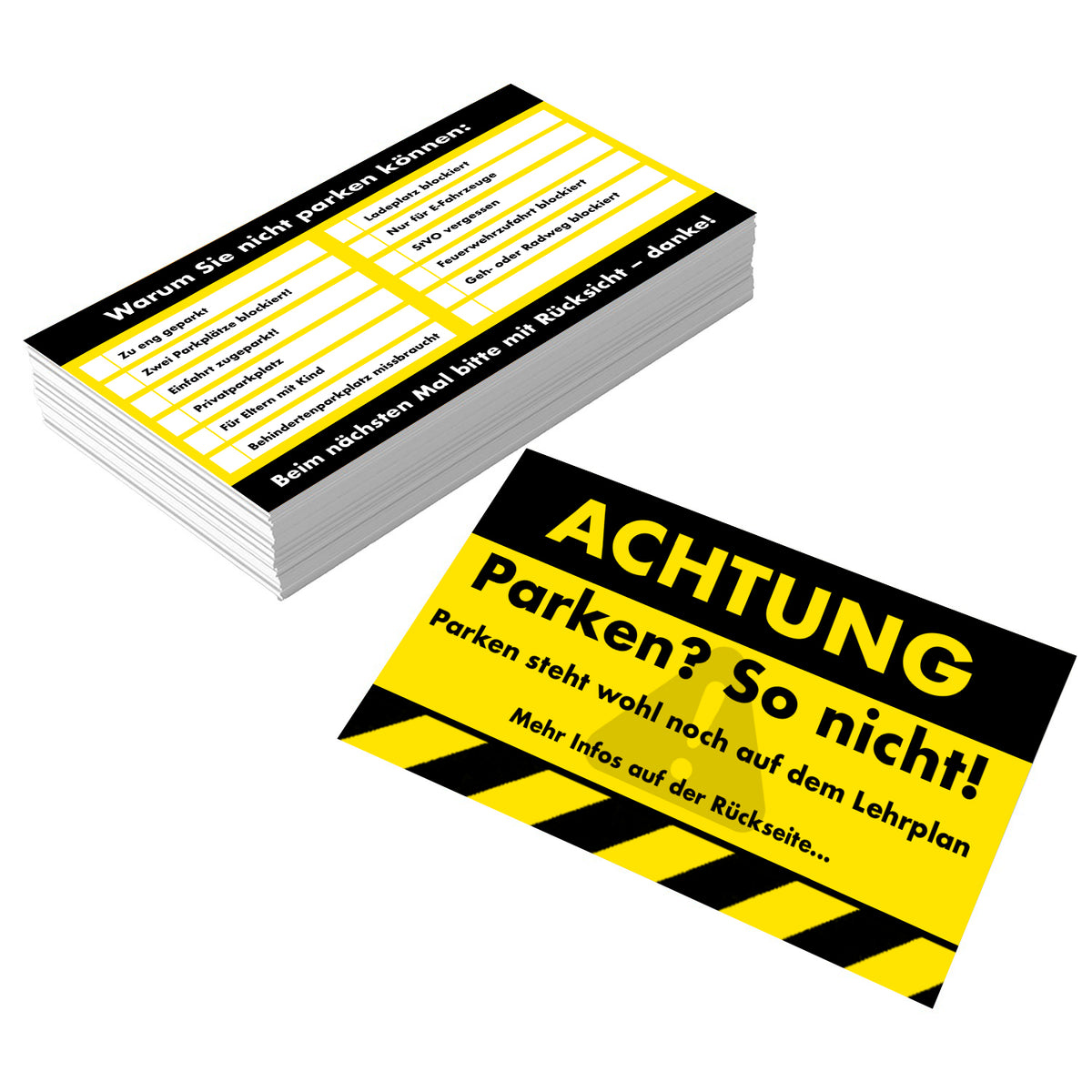 Lustige Strafzettel „Parken? So nicht!“