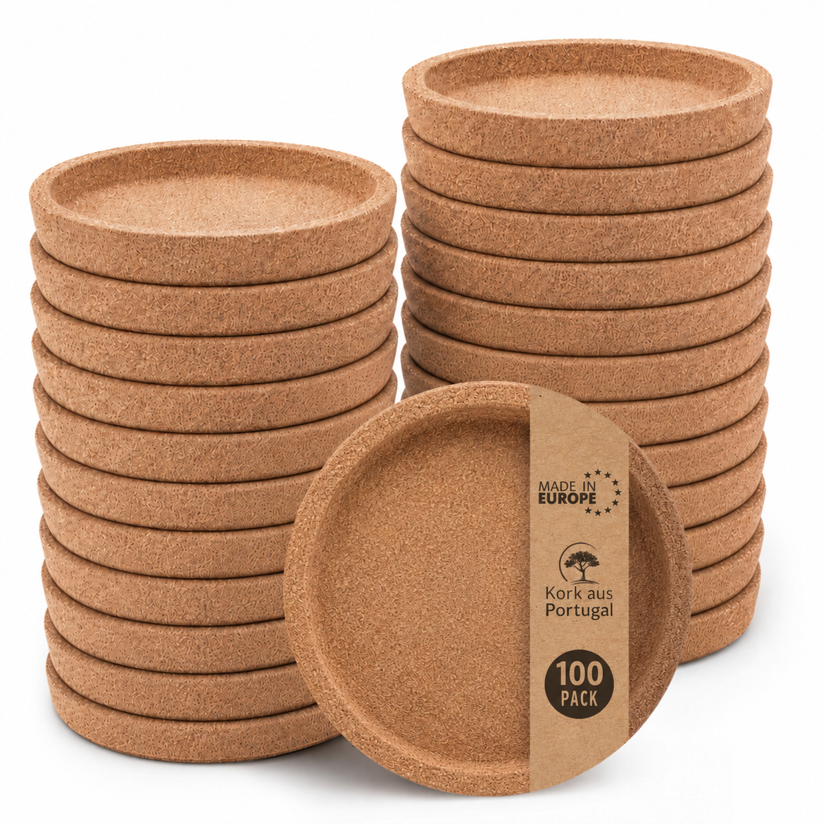 Korkuntersetzer mit Rand – rund, 10 cm
