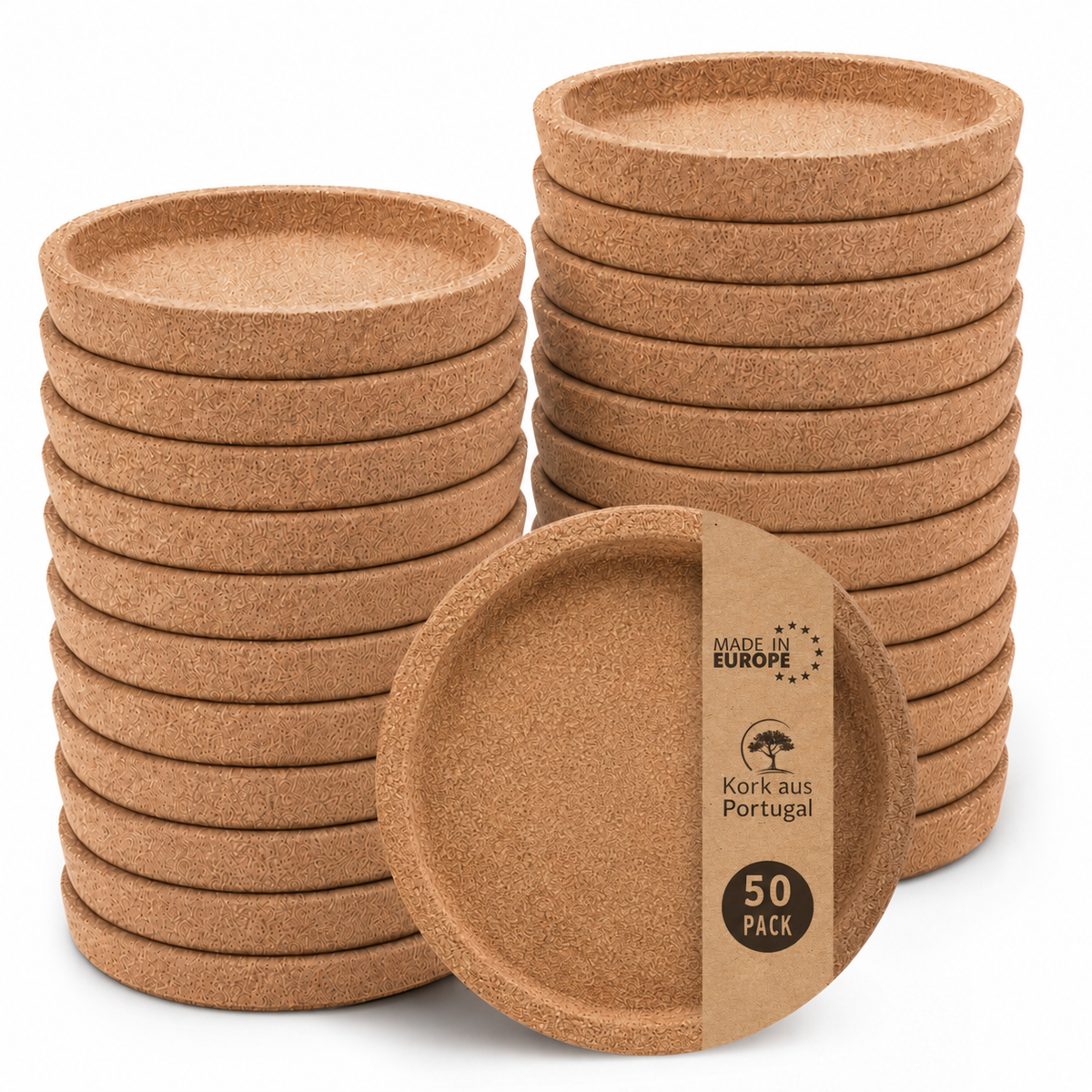 Korkuntersetzer mit Rand – rund, 10 cm