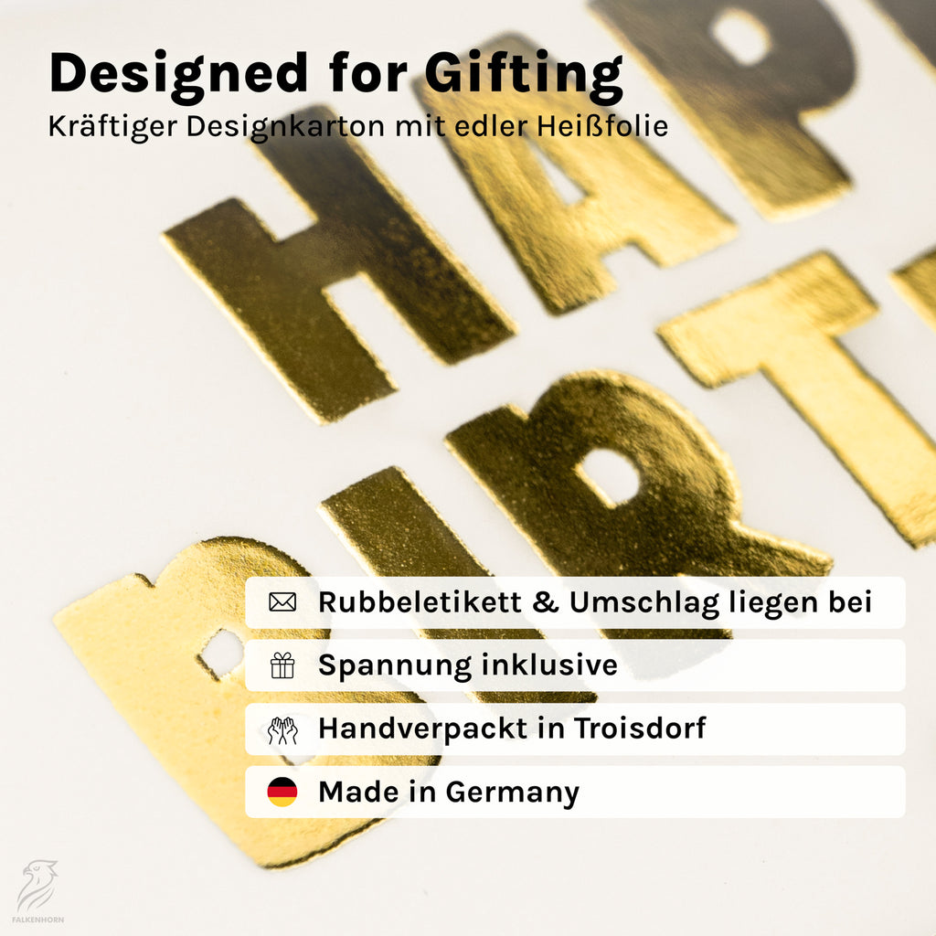 Geburtstagsgutschein "Happy Birthday" – Rubbelkarte mit Umschlag
