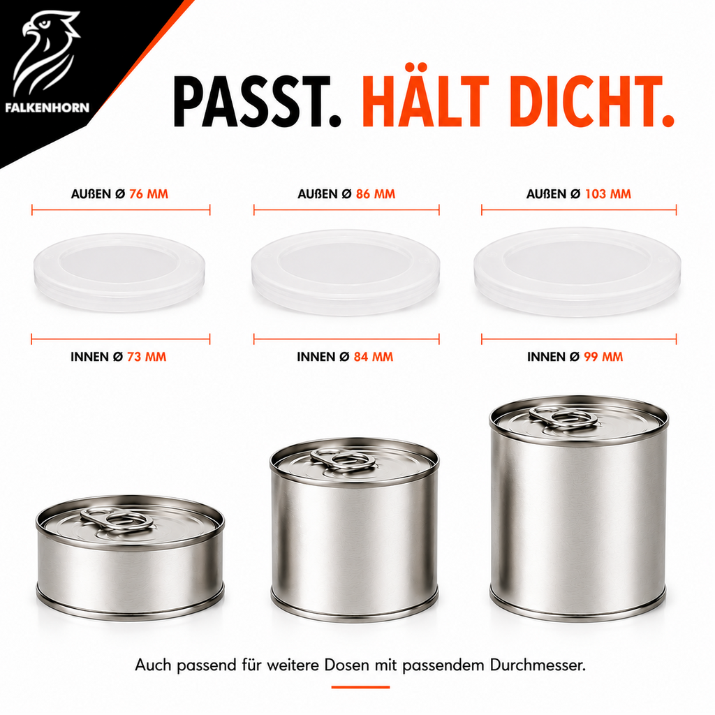 Dosendeckel transparent – 73, 84 und 99 mm