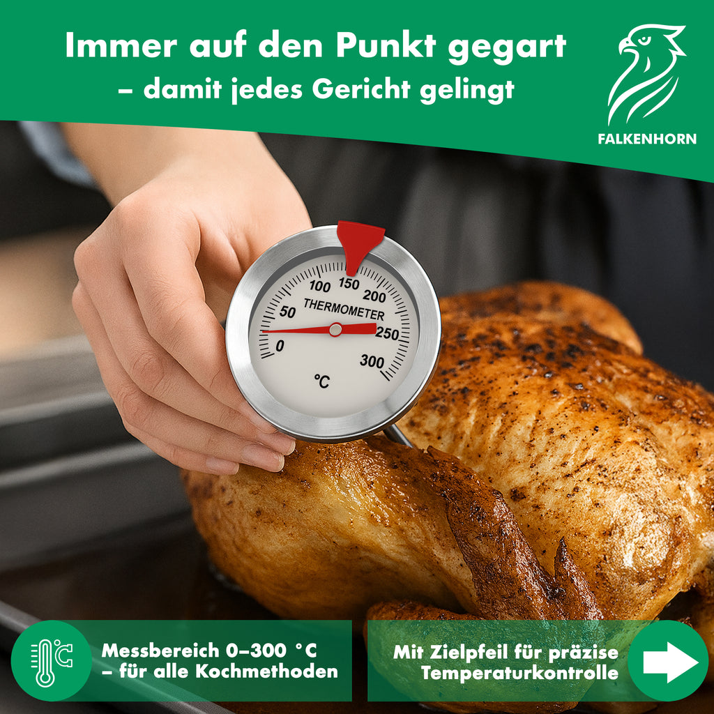 Thermometer analog 0–300 °C mit 30-cm-Fühler