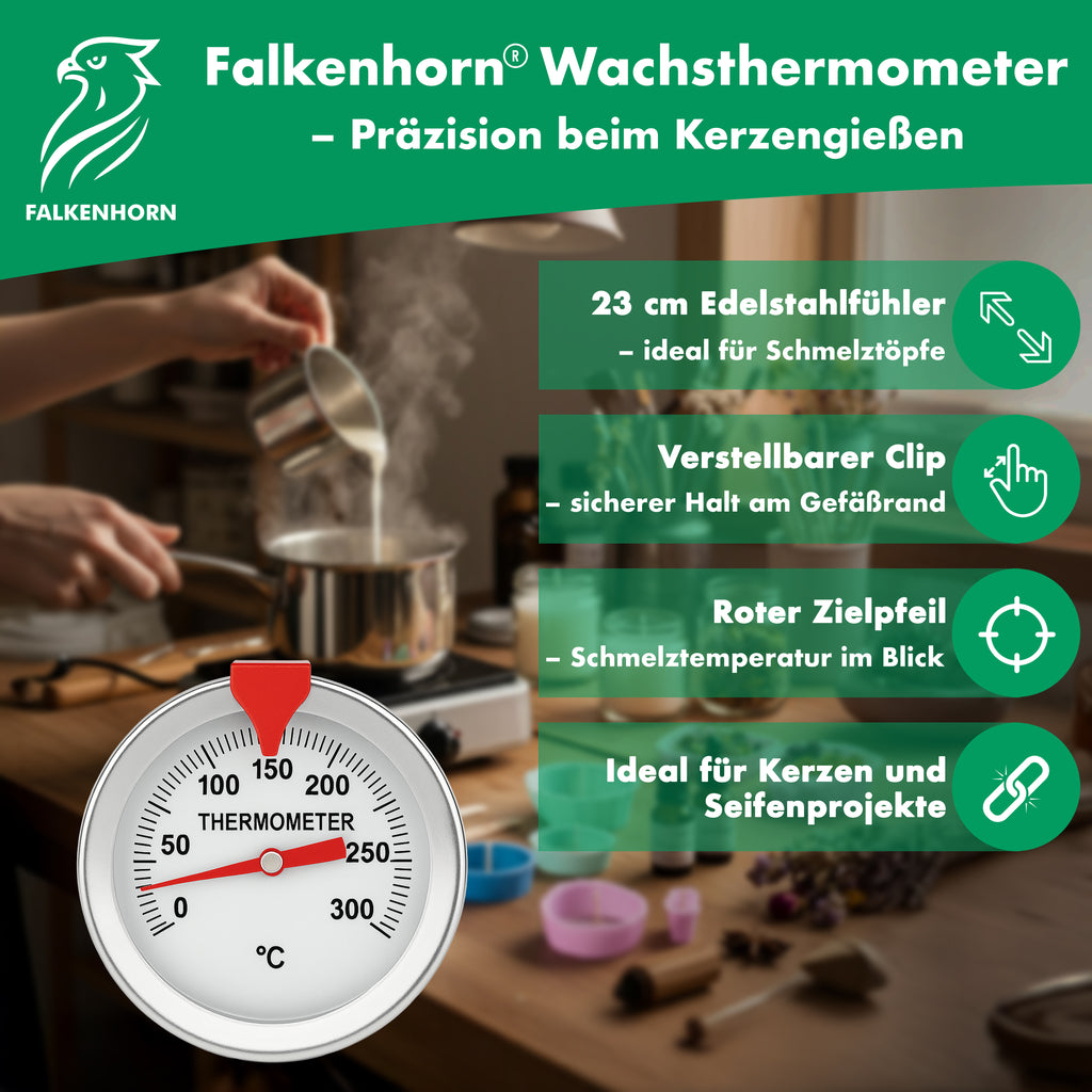 Thermometer analog 0–300 °C mit 30-cm-Fühler