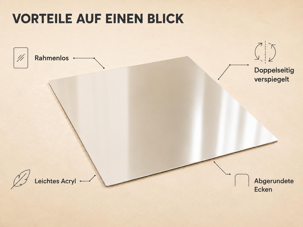 Rechteckige Acrylspiegel