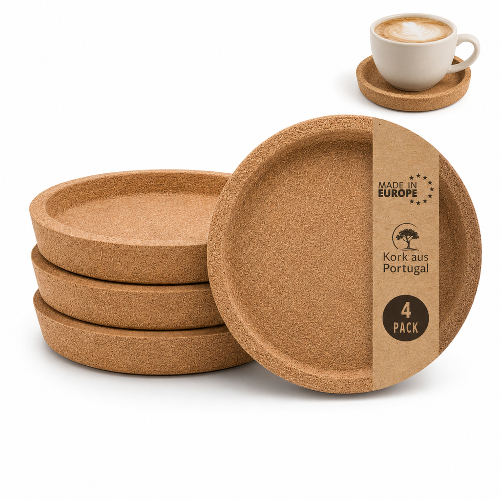 Korkuntersetzer mit Rand – rund, 10 cm