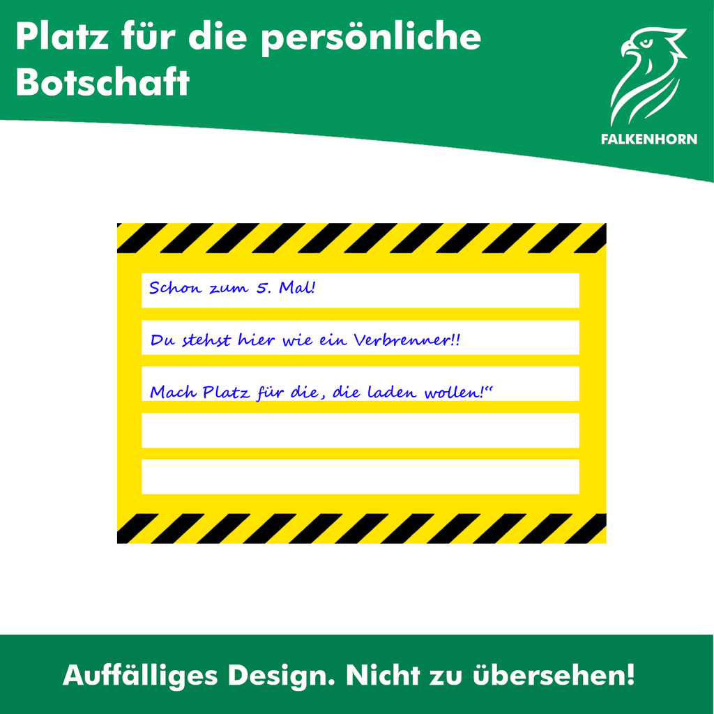 Hinweiskarten „Ladesäule blockiert“ für E-Autos