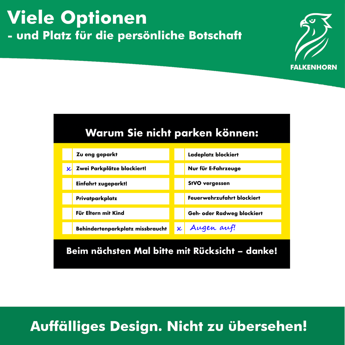 Lustige Strafzettel „Parken? So nicht!“