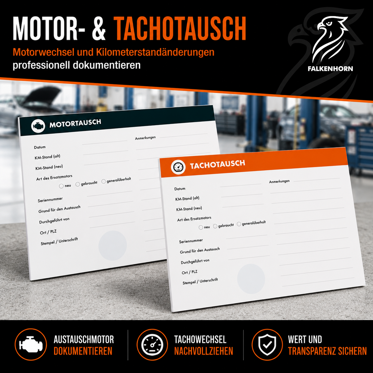 Serviceheft Auto – universal für 15 Inspektionen