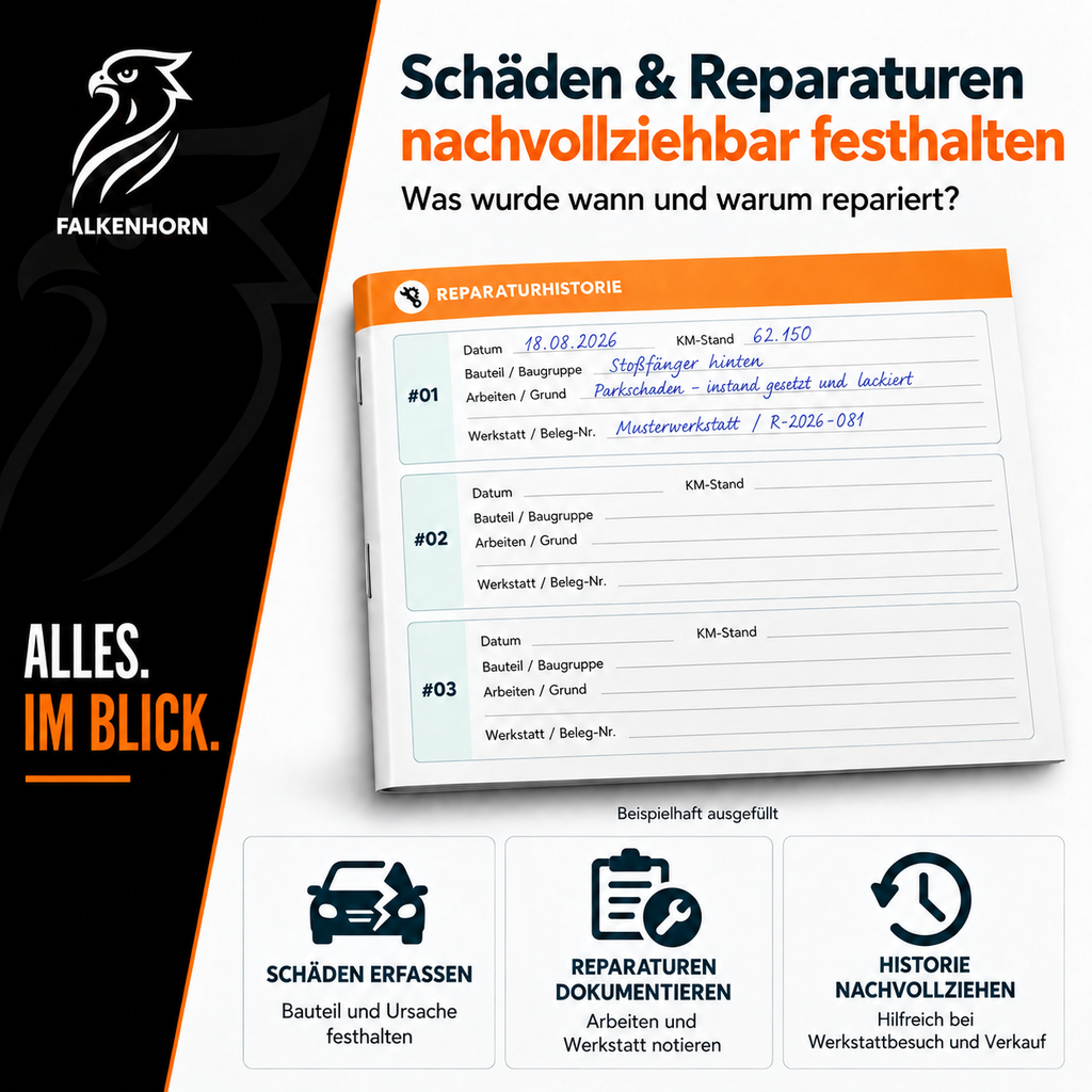 Serviceheft Auto – universal für 30 Inspektionen