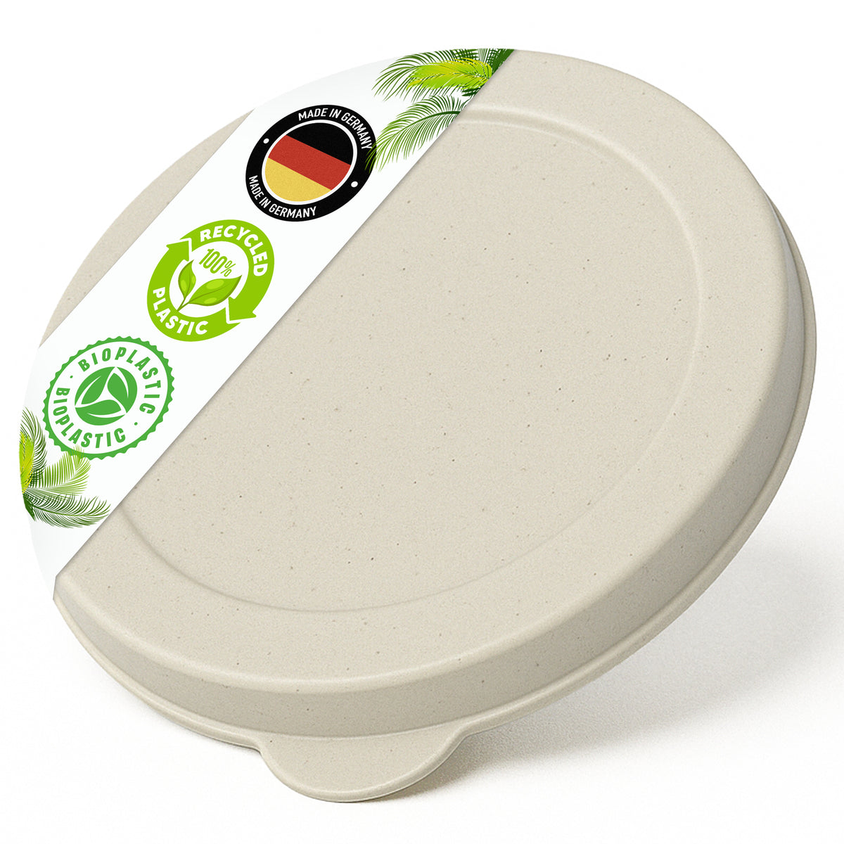 Bio-Dosendeckel Creme – biobasiert, 73 und 99 mm