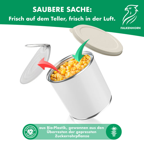 Bio-Dosendeckel Creme – biobasiert, 73 und 99 mm