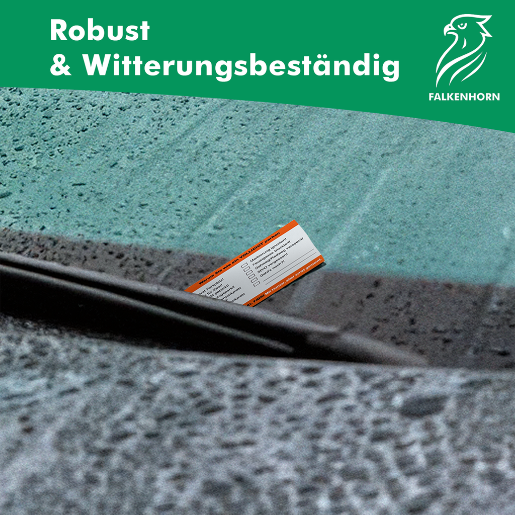 Lustige Strafzettel „Ich parke wie ein Vollidiot“