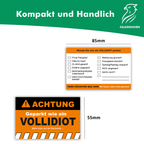 Lustige Strafzettel „Ich parke wie ein Vollidiot“