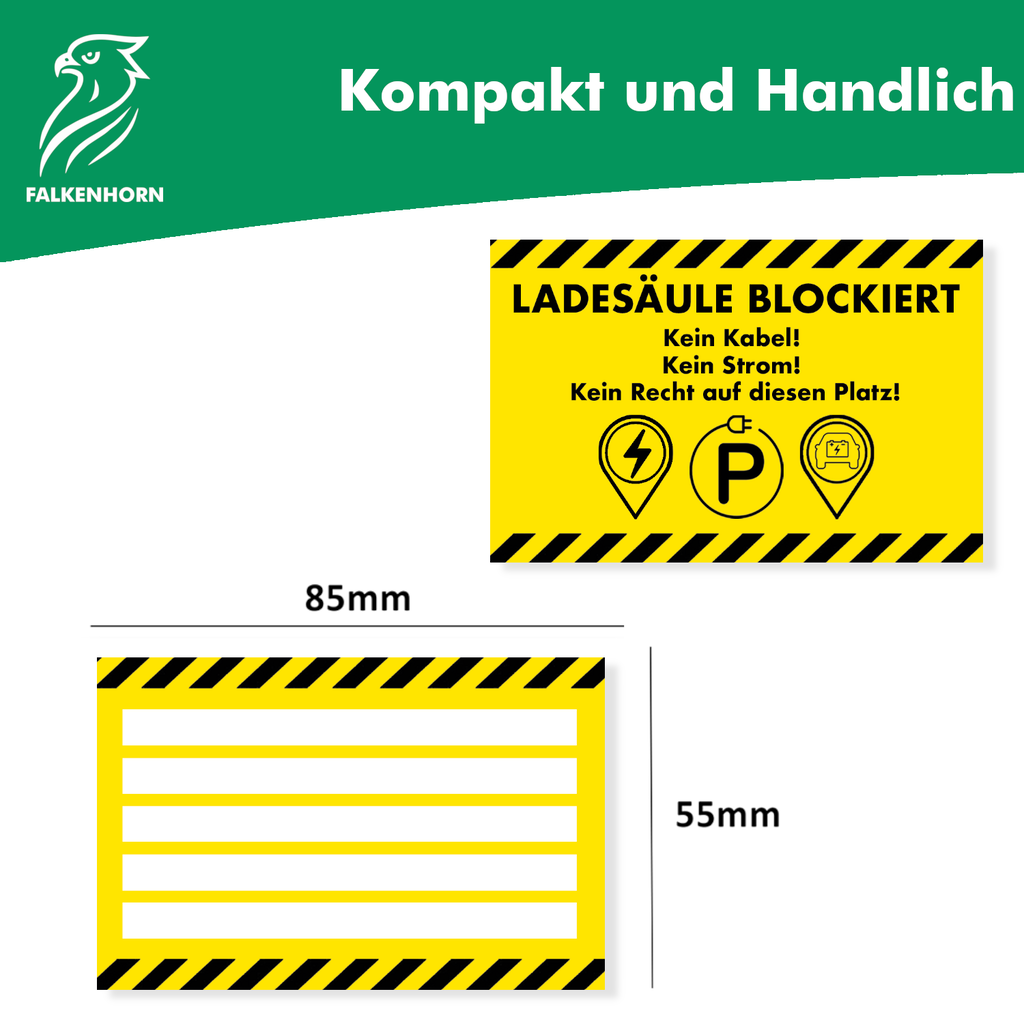 Hinweiskarten „Ladesäule blockiert“ für E-Autos
