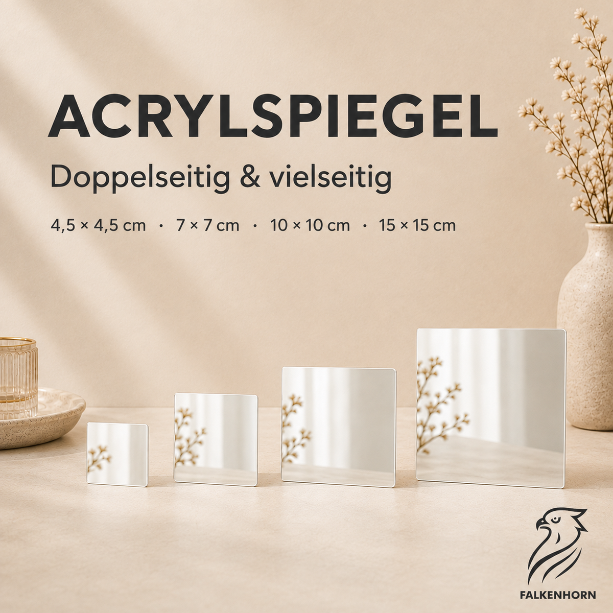 Quadratische Acrylspiegel