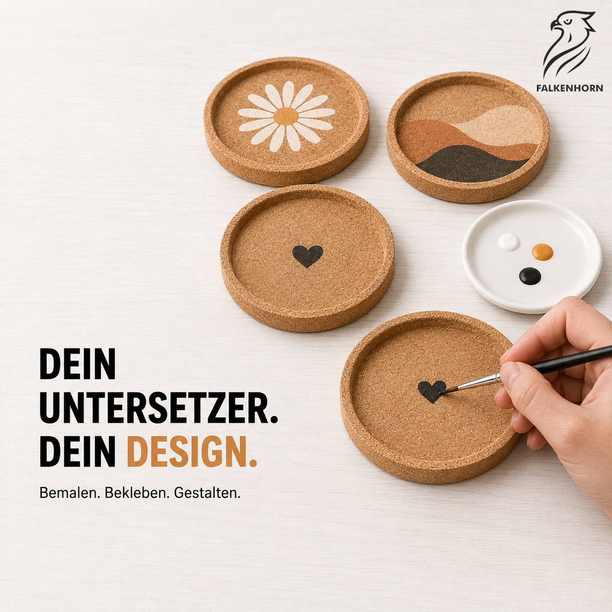 Korkuntersetzer mit Rand – rund, 10 cm