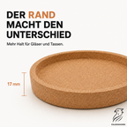 Korkuntersetzer mit Rand – rund, 10 cm