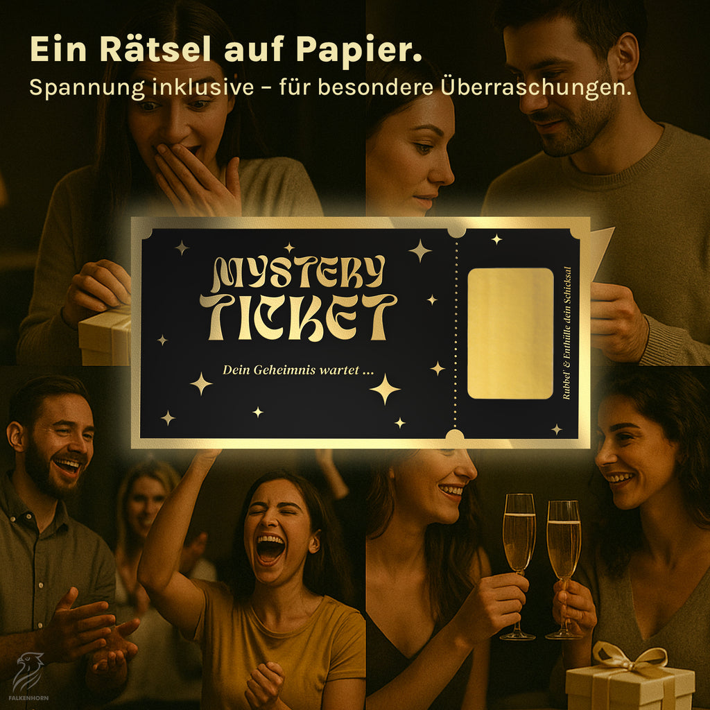 Mystery Ticket – Rubbel-Gutscheinkarte mit Umschlag