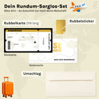 Reisegutschein – Rubbelkarte mit Umschlag
