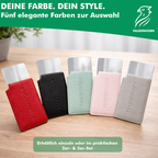 Edelstahl-Taschenspiegel 8,5 × 5,5 cm mit Schutzhülle