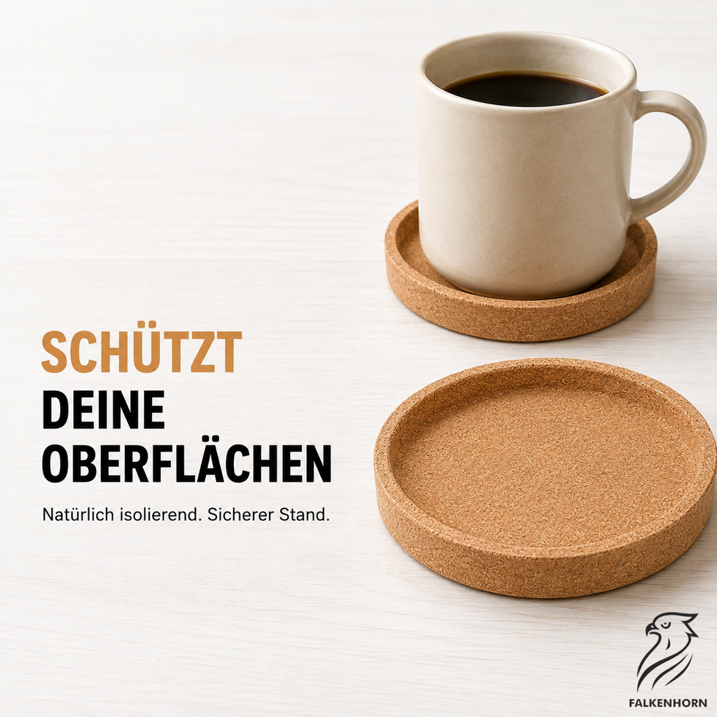 Korkuntersetzer mit Rand – rund, 10 cm