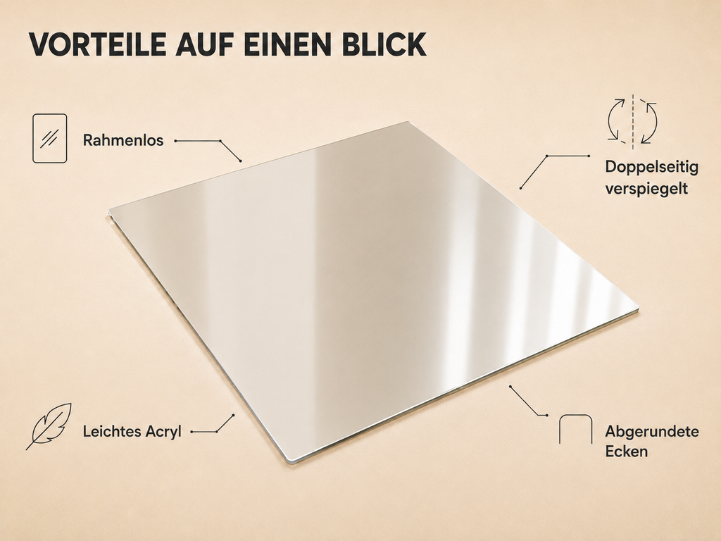 Quadratische Acrylspiegel