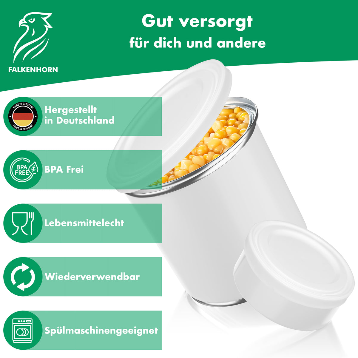 Dosendeckel Weiß – 84 mm für Konservendosen